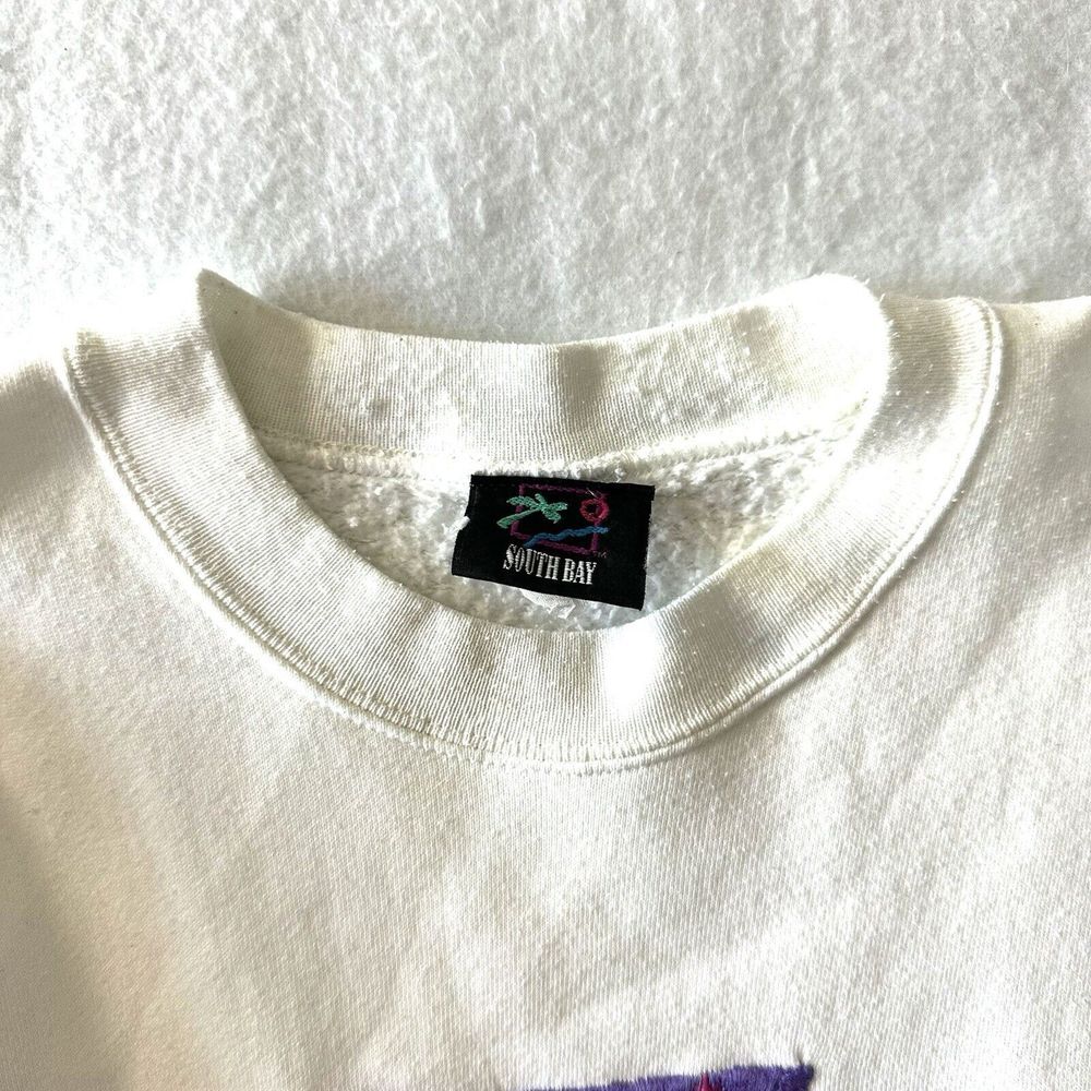 Vail Sweatshirt Women XL‎ Vintage 90s White Crewneck 1991 Snowflake Embroidered - Picture 2 of 11